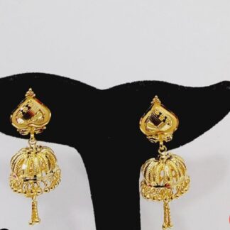 Regal Gold Jhumka Earrings
