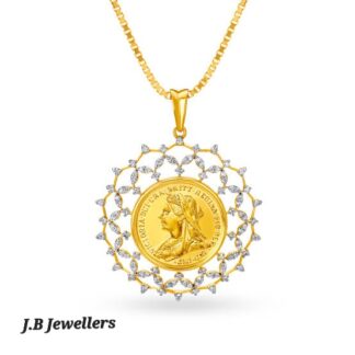 Gold and Diamond Coin Pendant