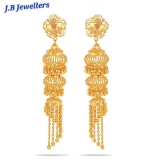 Traditional Elongated Gold Jhumka