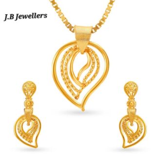Mango Shaped Pendant and Earrings Set