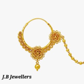 Fancy Gold Nose Pin for Indian Bride