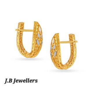 Leaf Style Gold Earrings