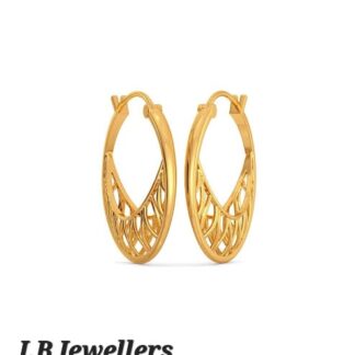 Mesh Yellow Gold Hoop Earrings