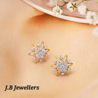 Floral Diamond Stud Earrings