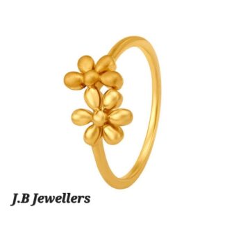 Dual Flower Gold Ring for Women