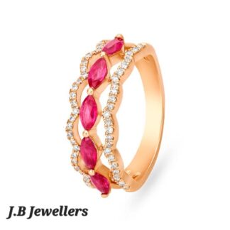 Regal Diamond and Ruby Ring for Women
