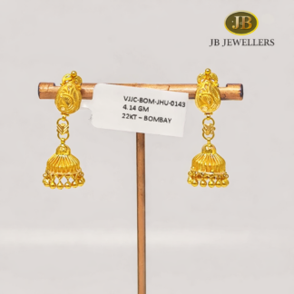 Gold Traditional Jhumka Earrings – Classic Bombay Design
