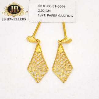 18KT Gold Geometric Drop Earrings – Paper Casting Design