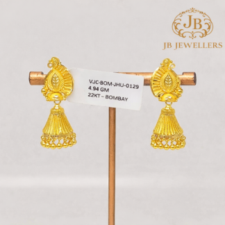 Gold Paisley Bombay Jhumka Earrings – 4.94 GM