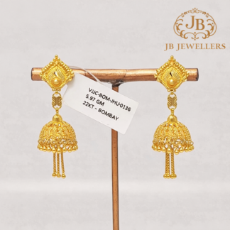 Gold Traditional Bombay Jhumka Earrings