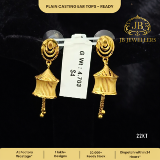 Plain Casting Gold Jhumka Ear Tops – Ready Stock