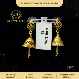 Gold Plain Casting Jhumka Ear Tops – Lightweight & Elegant