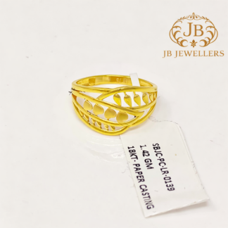 Elegant 18KT Gold Leaf Design Ring