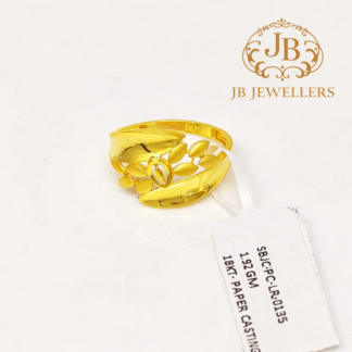 Elegant 18KT Gold Floral Leaf Design Ring