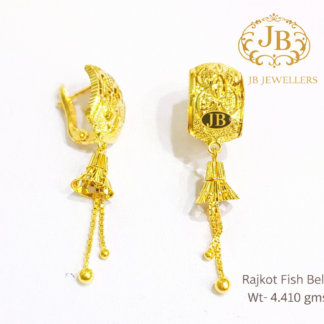 22KT Gold Designer Dangling Earrings – Rajkot Finish