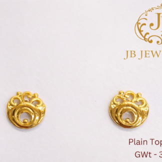 22K Gold Plain Designer Stud Earrings | SG-22 | 3.020 gm
