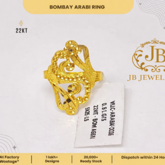 22KT Bombay Arabi Gold Ring – Intricate Openwork Design (0.95 GM)