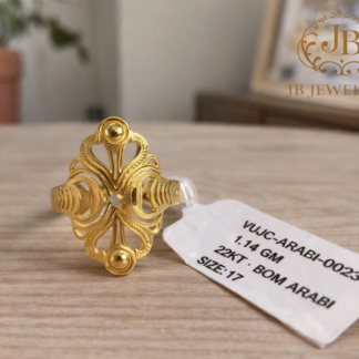 22KT Bombay Arabi Gold Ring – Elegant Traditional Design