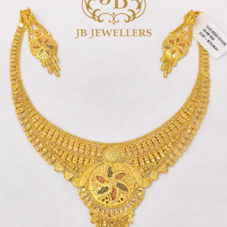 22KT Gold Traditional Floral Necklace Set