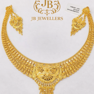22KT Gold Floral Heritage Necklace Set