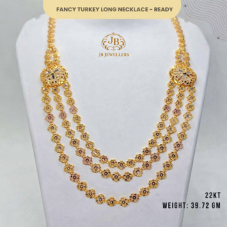 22KT Fancy Turkey Long Gold Necklace – 39.72 GM