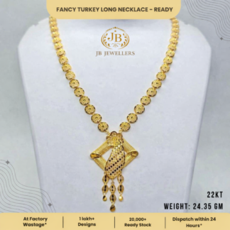 Fancy Turkey Long Necklace – 22KT Gold (24.35 GM)