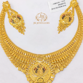 Royal Heritage Gold Choker Set with Enamel Detailing