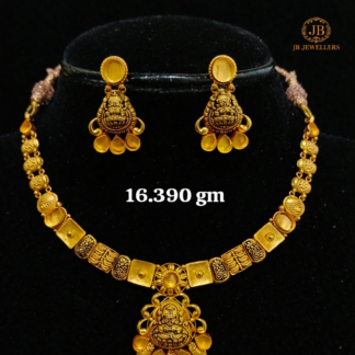 Divine Lakshmi Temple Gold Necklace Set