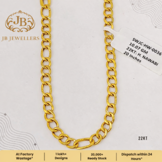 22KT Hollow Nawabi Chain – 20 Inches (10.07 GM | Ready Stock)