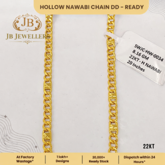 22KT Hollow Nawabi Chain – 20 Inches (8.16 Grams)