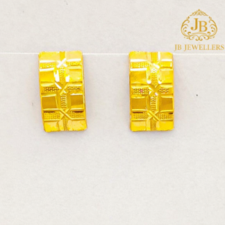 Geometric Gold Stud Earrings by JB Jewellers