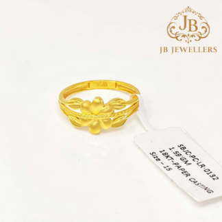 Elegant Floral Gold Ring – 18KT Paper Casting Design