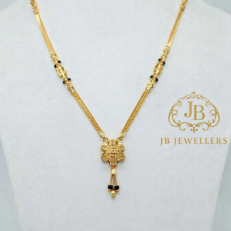 Traditional Gold Mangalsutra with Textured Floral Pendant