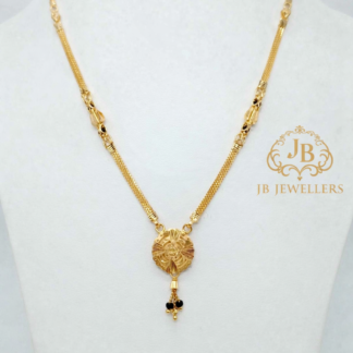 Elegant Gold Mangalsutra with Circular Floral Pendant