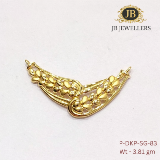 Designer Gold Dakpatti Pendant Connector | Leaf Motif