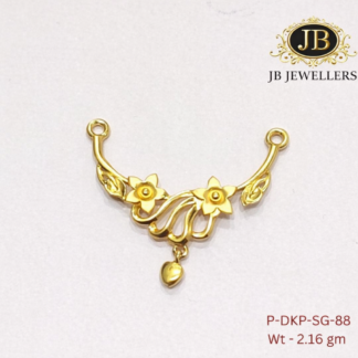 Floral Drop Curve Gold Pendant