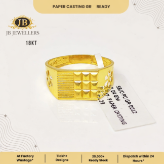 18KT Paper Casting Gold Band Ring – Premium Geometric Design