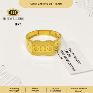 18KT Gold Men’s Ring – Paper Casting Finish
