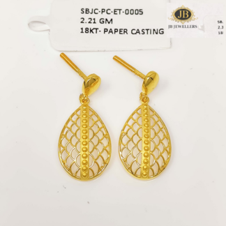 Gold Leaf-Design Dangler Earrings