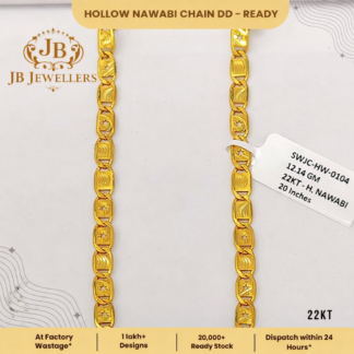 22KT Hollow Nawabi Chain DD – 20 Inches (12.14 Grams)