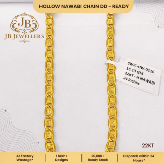 22KT Hollow Nawabi Chain DD – 24 Inches (15.13 Grams)
