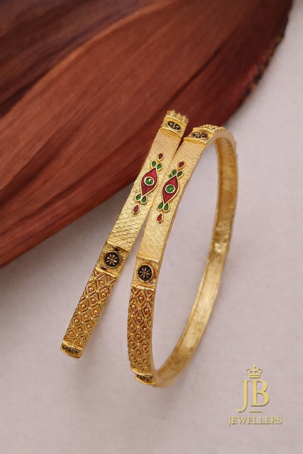 Traditional Enamel Gold Bangles – Heritage Collection