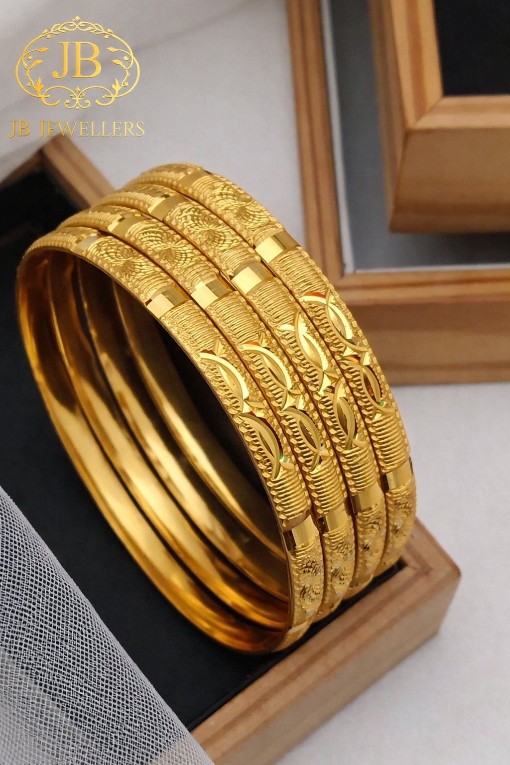 Designer Engraved Gold Bangles Set – Heritage Collection