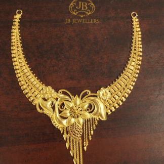 ✨ Royal Traditional Gold Necklace with Floral Pendant