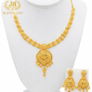 ✨ Elegant Traditional Gold Necklace & Earrings Set