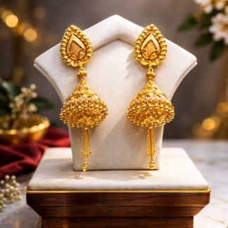 18K Gold Traditional Jhumka Earrings