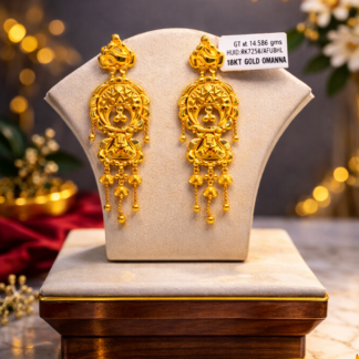 18K Gold Heritage Temple Drop Earrings