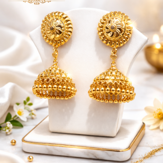 Elegant 22K Gold Jhumka Earrings | Traditional Bridal Drop Earrings