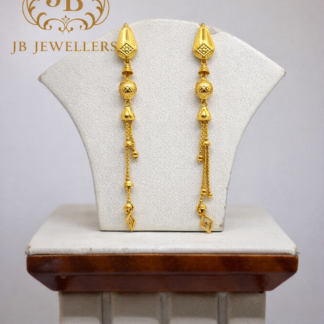 18K Gold Elegant Long Chain Drop Earrings