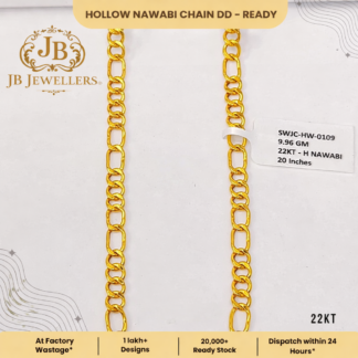 22KT Hollow Nawabi Chain – 20 Inches (9.96 Grams)